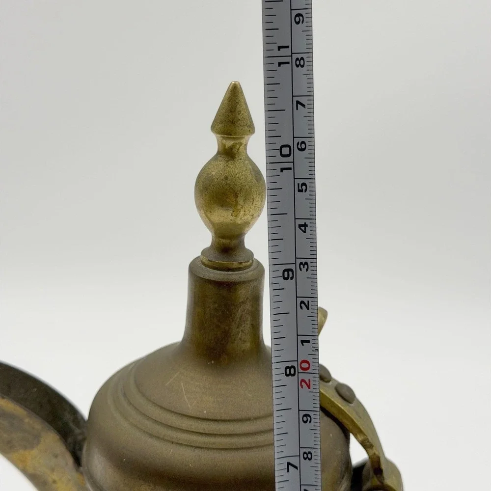 Vintage Brass Dallah Coffee Pot Middle Eastern Arabic Ewer Made in Pakistan 10in